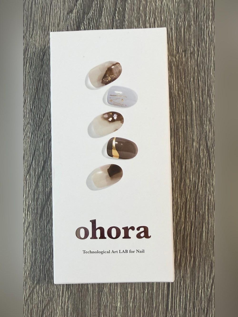 Ohora Semi Cured Gel Nail Strips N Brown Smudge ND-057-J New Sealed